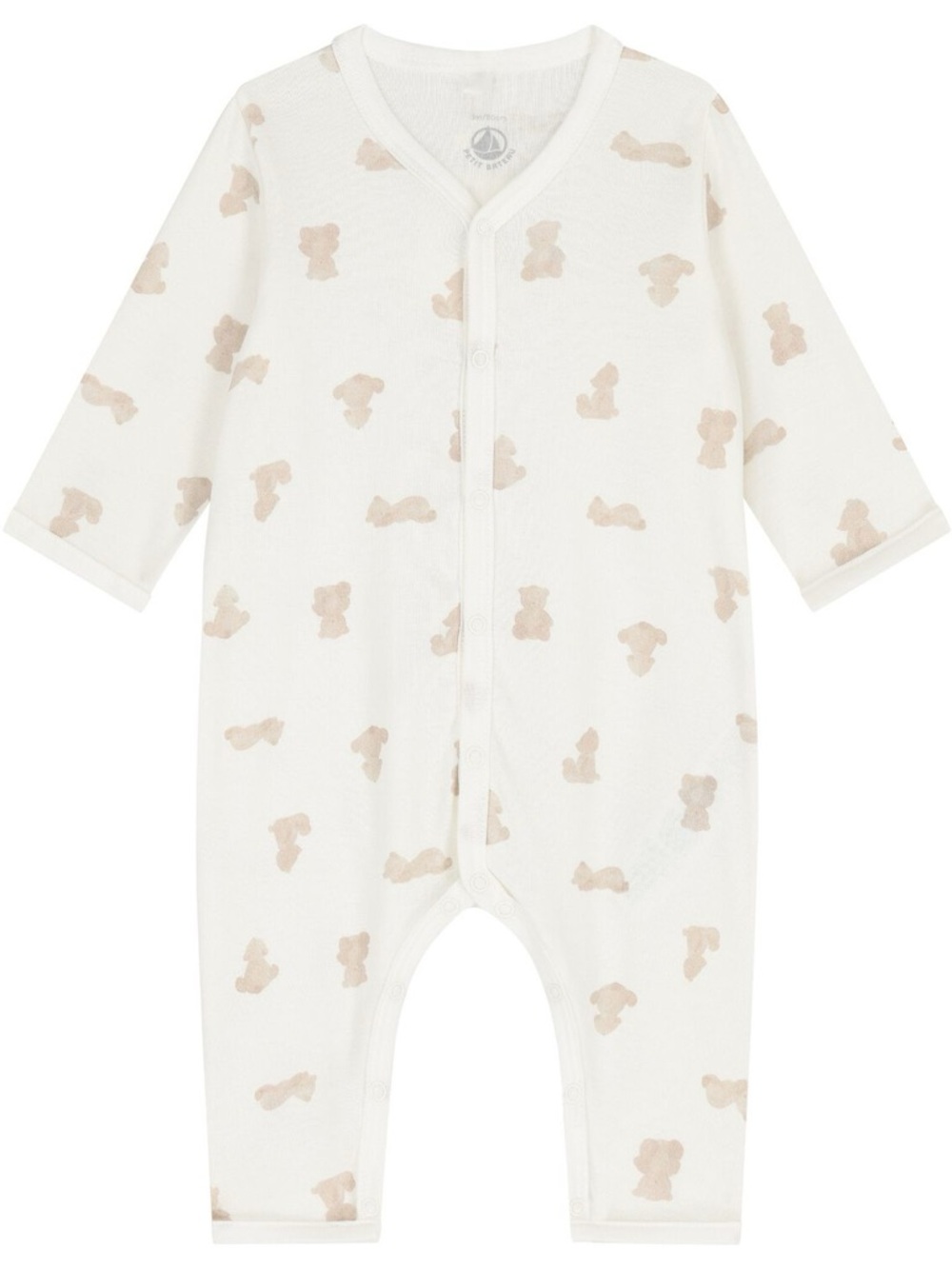Ivory & Beige Teddy Bear Print Baby One-Piece Romper 9M